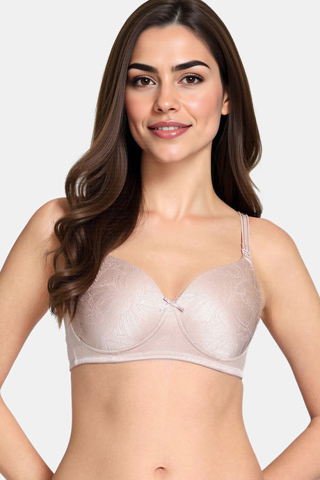 Zivame Shimmering Secrets Padded Non Wired 3/4Th Coverage T-Shirt Bra - Mahagony Rose — image 2